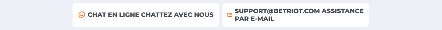 Support et contacts de BetRiot Casino