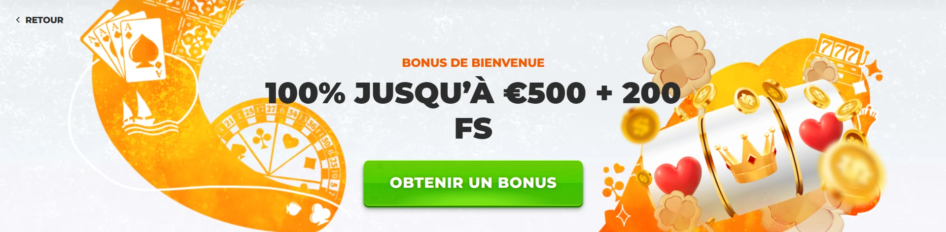 Bonus de bienvenue sur BetRiot Casino