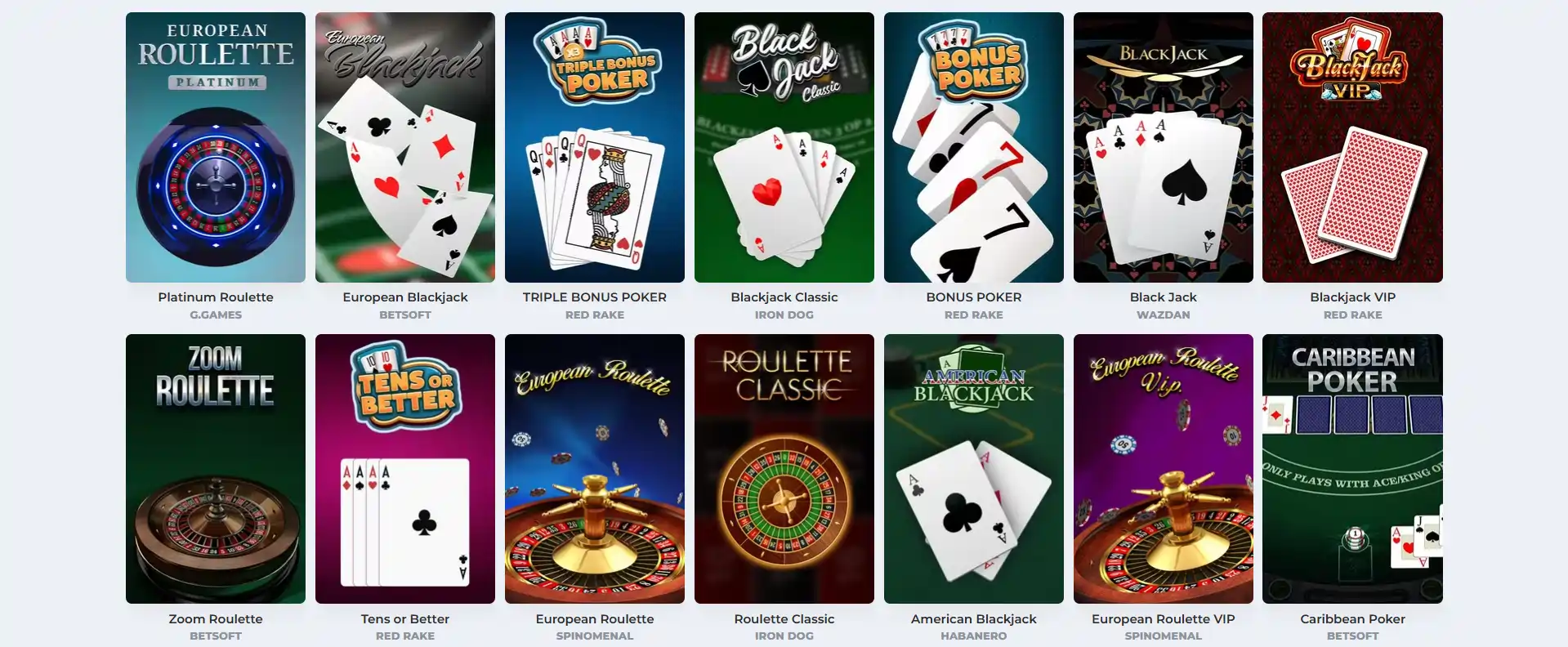 Jeux de table en direct sur BetRiot Casino